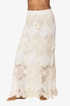 Helen Jon Scallop Crochet Maxi Skirt/bandeau Dress In Ivory