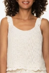 Helen Jon Scallop Crochet Tank In Ivory