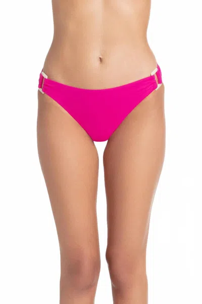 Helen Jon Shell Hipster Swim Bottom In Textured Lotus Pink