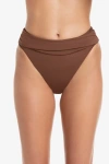 Helen Jon Shirred Bottom In Textured Chocolate Brown