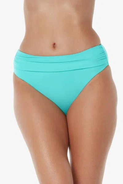 Helen Jon Shirred Bottom In Textured Seafoam Aqua