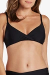 Helen Jon Shirred Crossover Bra In Black
