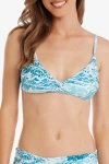 Helen Jon Shirred Crossover Bra In Blue