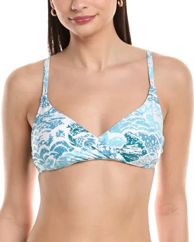 Helen Jon Shirred Crossover Bra In White