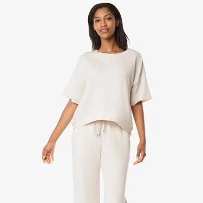 Helen Jon Short Sleeve Pullover Top In Stone In Neutral