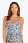 Helen Jon Smooth Bandini Top Womens White Tropical Print Swimwear Jdm2143 In Multi