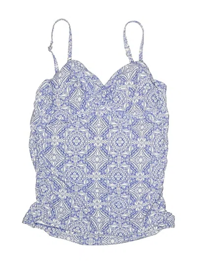 Pre-owned Helen Jon Swimsuit Top Blue Paisley Pattern Swimwear
