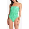 Helen Jon Tassel Belt Bandeau One-piece In Nautical Weave