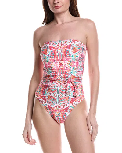 Helen Jon Tassel Belt Bandeau One-piece In White
