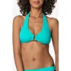 Helen Jon Tortoise Halter In Textured Seafoam Aqua