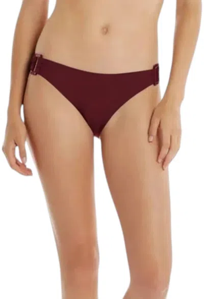 Helen Jon Tortoise Hipster Bikini Bottom In Merlot In Red