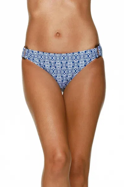 Helen Jon Tortoise Hipster Bikini Bottom In Tangier In Blue