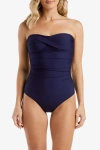 Helen Jon Twist Bandeau One-piece In Navy