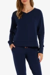 Helen Jon V-neck Pullover In Navy