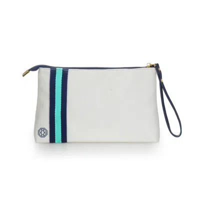 Helen Jon Women's Bikini Wristlet Bag In Teal & Navy In Multi