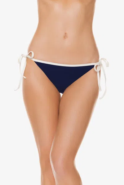 HELEN JON WOMEN'S STRING BIKINI BOTTOM IN NAVY WHITE
