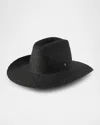 Helen Kaminski Adeline Briaded Raffia Cowboy Hat In Charcoal