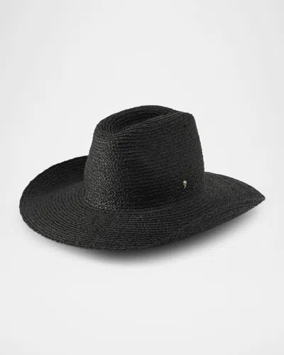 Helen Kaminski Adeline Briaded Raffia Cowboy Hat In Black