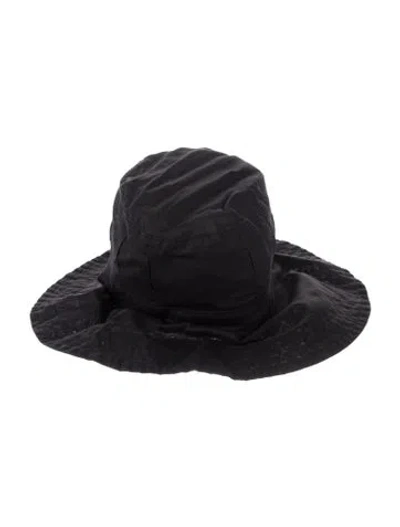Pre-owned Helen Kaminski Adjustable Floppy Bucket Hat In Black
