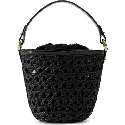 Helen Kaminski Ama Braided Raffia Bucket Bag In Black