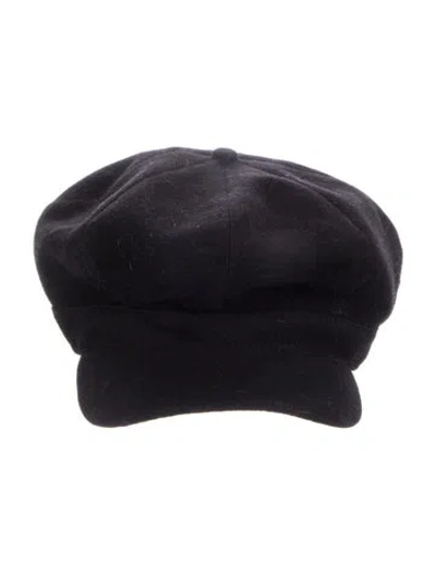 Pre-owned Helen Kaminski Anthea Newsboy Cap In Black