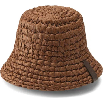 Helen Kaminski Anya Raffia Handmade Packable Bucket Hat In Brown
