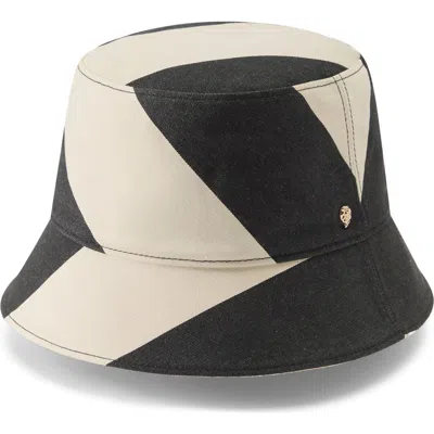 Helen Kaminski Arlo Cotton Bucket Hat In Black/ Coconut