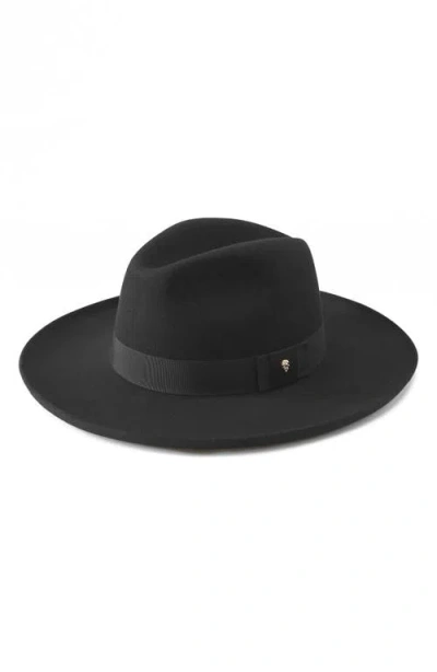 Helen Kaminski Augustine Merino Wool Fedora In Black/black