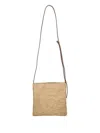 Helen Kaminski Raffia Leather-trimmed Shoulder Bag In Neutral