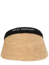 Helen Kaminski Curved Brim Raffia Visor With Textured Band In Brown
