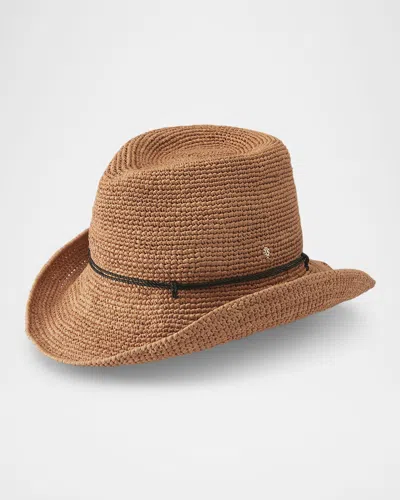 Helen Kaminski Belen Raffia Cowboy Hat In Nougat Charcoal