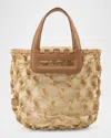Helen Kaminski Women's Belize Leather Trimmed Macramé Raffia Tote