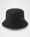 Helen Kaminski Bella Raffia Crochet Bucket Hat In Black