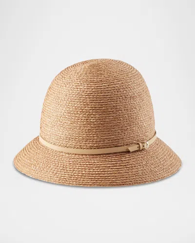Helen Kaminski Besa 6 Raffia Cloche Hat In Brown