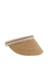 Helen Kaminski Bianca 8 Striped Raffia Visor In Brown