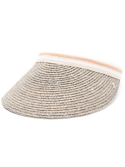 Helen Kaminski Bianca Interwoven Visor Hat In Grey