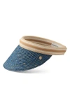 Helen Kaminski Bianca Raffia Visor In Blue