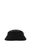 Helen Kaminski Wide Brim Textured Fabric Visor In Black