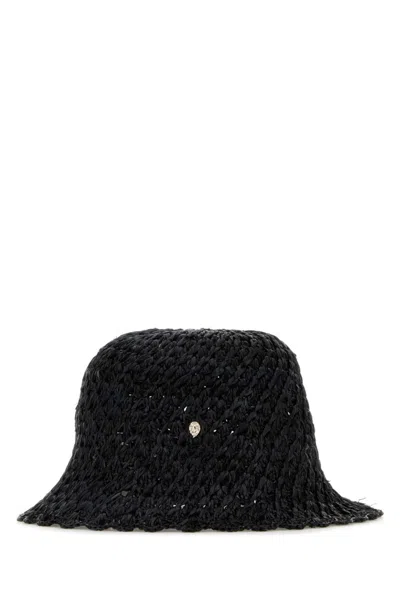 Helen Kaminski Black Crochet Bucket Hat