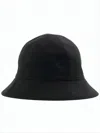 Helen Kaminski Black Linen Bucket Hat With Subtle Metallic Emblem In Black