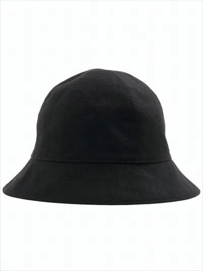 Helen Kaminski Black Linen Bucket Hat With Subtle Metallic Emblem