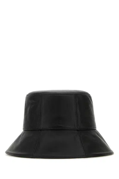 Helen Kaminski Black Nappa Leather Witney Bucket Hat In Blacknappa