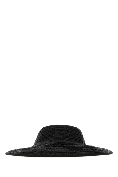 Helen Kaminski Black Raffia Aleeya 9 Hat In Chamid