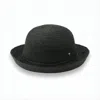 Helen Kaminski Black Raffia Hat With Rounded Crown And Upturned Brim In Gray