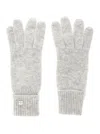 Helen Kaminski Blaire Grey Gloves With Logo Plaque Detail On The Front And Ribbed Details In Cashmere Woman In Gray