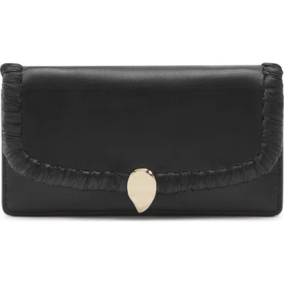 Helen Kaminski Blisse Raffia Trim Wallet In Black