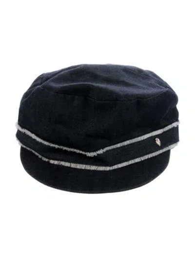 Pre-owned Helen Kaminski Blue Denim Newspaper Boy Cap With Tags