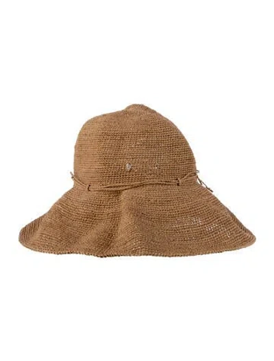 Pre-owned Helen Kaminski Brown Raffia Sun Hat