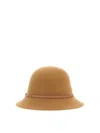 Helen Kaminski Leather-trimmed Wool Bucket Hat With Soft Crown In Beige