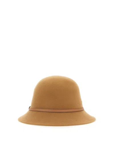 Helen Kaminski Leather-trimmed Wool Bucket Hat With Soft Crown In Beige